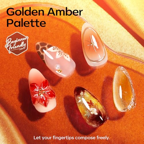 Modelones Fall Maple Gel Nail Polish Kit 28 Colors with Top Coats - Long Lasting, Soak Off, Salon at Home