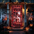 Halloween Door Cover Lights - Red 37.8x81.9 Inch with 8 Modes & Timer