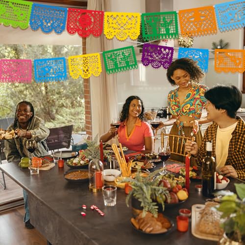 Multicolor Mexican Party Banner Set - 18 Pack, 324FT, 3 Styles for Cinco De Mayo & Day of the Dead