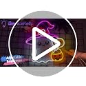 Halloween Ghost Neon Sign Dimmable with Witch Hat - Colorful LED Light