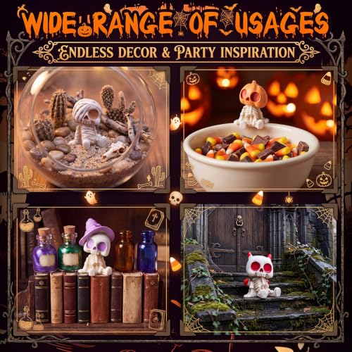 Mini Mummy Witch Demon Pumpkin Skeleton Halloween Figurines Set - 50 Pcs