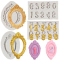 Number Silicone Mold Photo Frame Fondant Molds Set of 4 - Cake Decorating