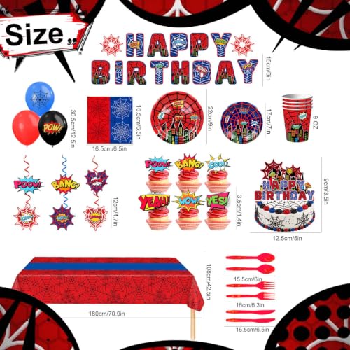 103pcs Spider Web Party Supplies Set Halloween Decorations for Birthday Celebration