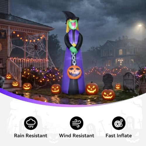 15FT Halloween Inflatable Witch with Pumpkin Lantern - Outdoor Yard Decor - Variation of This Listing