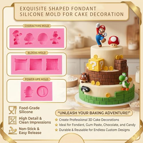 Silicone Mold Set for Chocolates, Candies & Cake Decorations - 3 Pieces