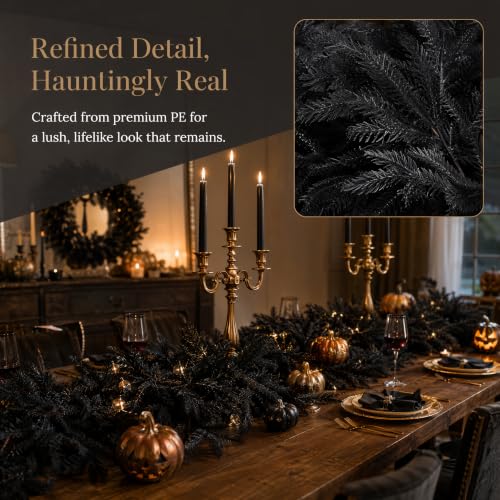 Black Halloween Garland 6FT Artificial Gothic Vine Decor for Haunted House