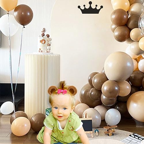 8 Pack Bear Ears Headband for Women Men - Cute Animal Costume Hair Accessory - Brown & Black