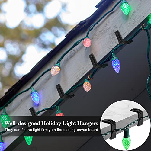 Christmas Light Clips Gutter Hooks - Black, 200 Pcs - Holiday Decoration