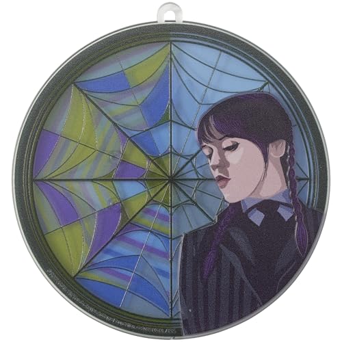 Wednesday Addams Cake Topper - Stained Glass Effect, Food Safe, 4.8"