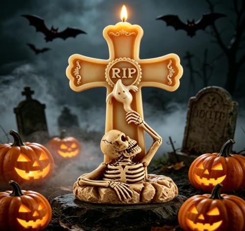 Halloween Skeleton Tombstone Silicone Mold for Cakes Candles and Crafts