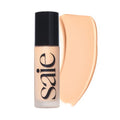Saie Glowy Super Skin Tint Liquid Foundation - Weightless + Dewy Foundation with Lightweight Medium Coverage - Hydrating Face Makeup + Skin Care Serum Hybrid with Hyaluronic Acid - Shade 7 (1.01 oz)