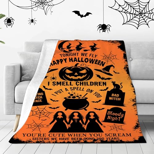 Halloween Witch Blanket 60x50 Fall Throw for Couch Sofa Office Lounge - Witch