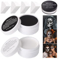 Halloween Face Paint Kit with Black and White Face Paint, Setting Powder & Sponge - Unisex SFX Makeup