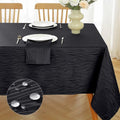Rectangular Spillproof Jacquard Tablecloth Black 60x102 Inch - Matirug Variation