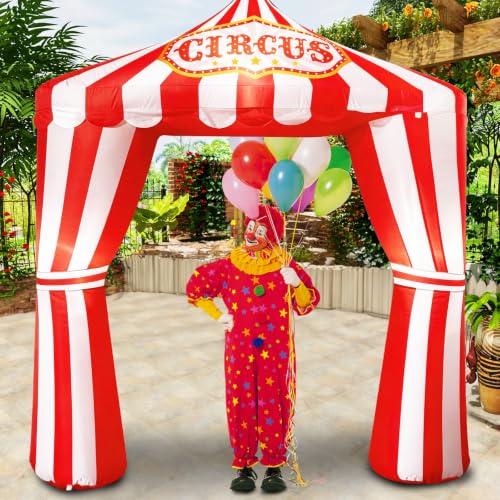 10ft Carnival Circus Inflatable Tent Arch with LED Lights - Party Decorations - Circus Inflatables Tent