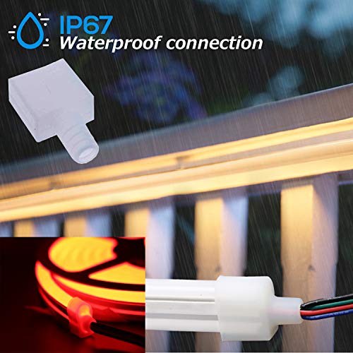 RGB Neon LED Light Strip 16.4ft Waterproof Silicone Flexible RGB Strip with Remote