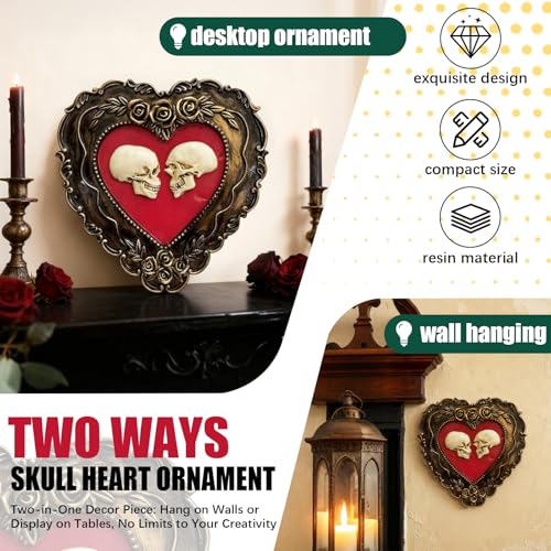 Dark Heart Skull Resin Sculpture - Gothic Home Decor, Unique Gift, Variation of Skull