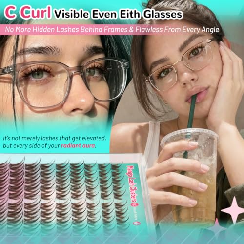 BambiBrown Lash Clusters Kit - Spiky Manga Eyelash Extensions for Natural, Dramatic Looks