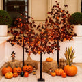Halloween Decor Set - 4ft, 5ft & 6ft Black Maple Trees with LED Lighting & Ornaments (Variation of THIS listing)