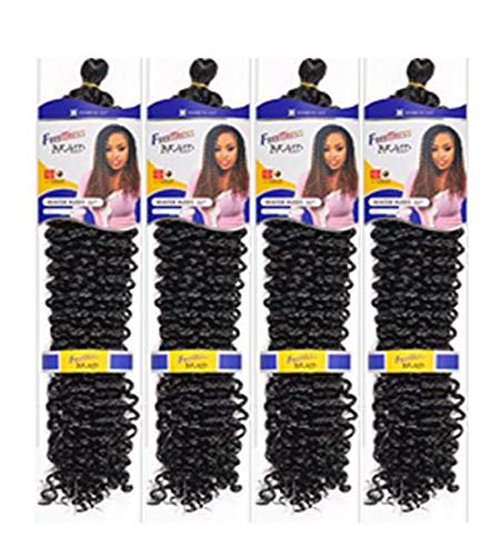 Freetress Braids WATER WAVE 22" (4-Pack, 1B Off Black) - Synthetic Crochet Braiding Hair
