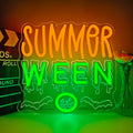 Green Summer Halloween Neon Sign - Dimmable LED Party Backdrop Decoration