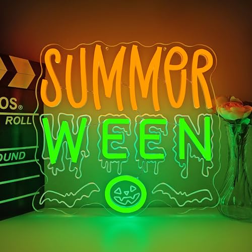 Green Summer Halloween Neon Sign - Dimmable LED Party Backdrop Decoration