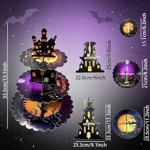 Halloween 3-Tier Cupcake Stand Haunted House Party Decor