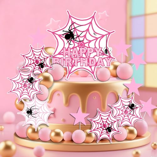 Spider Cake Topper and Decoration Set for Birthday Parties - 40 pcs