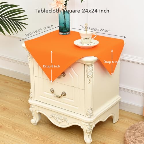 Orange Nightstand Cover 24x24 Inch Washable End Table Protector - NEWISHER