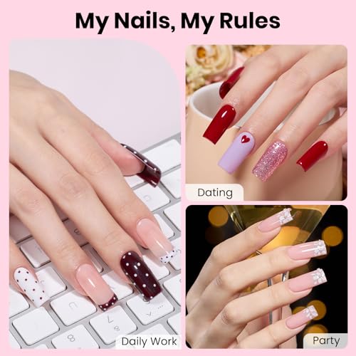 Beetles Gel Nail Kit Flat-X Square Medium Tips 320pcs - B Square M 16 Sizes