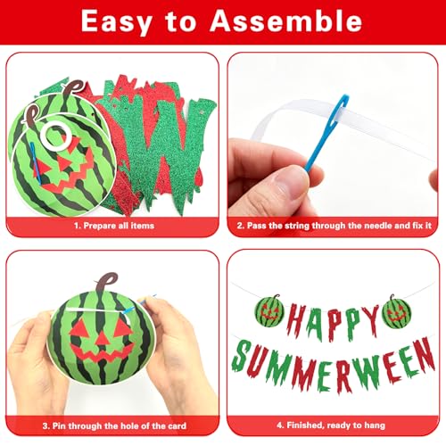 Summerween Halloween Banner Watermelon Spooky Party Decor - Summer & Fall Celebration