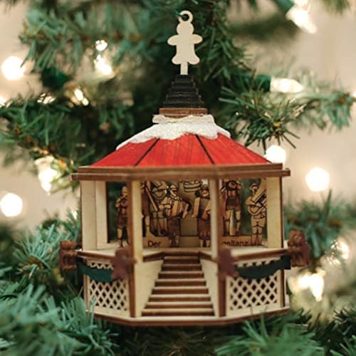 Handcrafted Glass Christmas Ornament - Oompah Gazebo Wooden Decoration