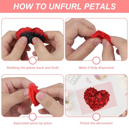 Artificial Rose Petals for Wedding & Party Decorations - 2200PCS Big Red Dot Black Variation