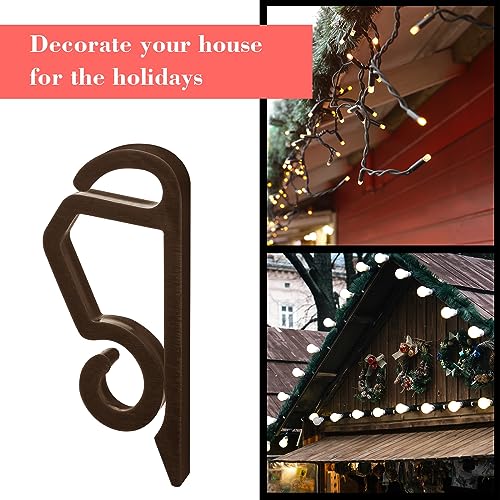 Christmas Light Clips Outdoor Gutter Hooks - Coffee, 240 Pieces
