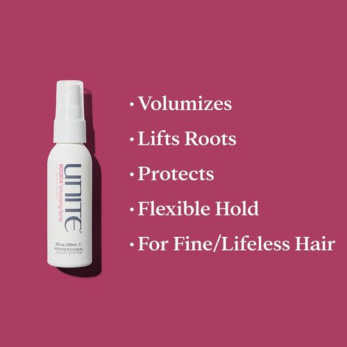 UNITE Hair BOOSTA Volumizing Spray - Travel-Size Heat-Activated Root Lifter for Weightless Volume & UV Protection - 2 Fl Oz