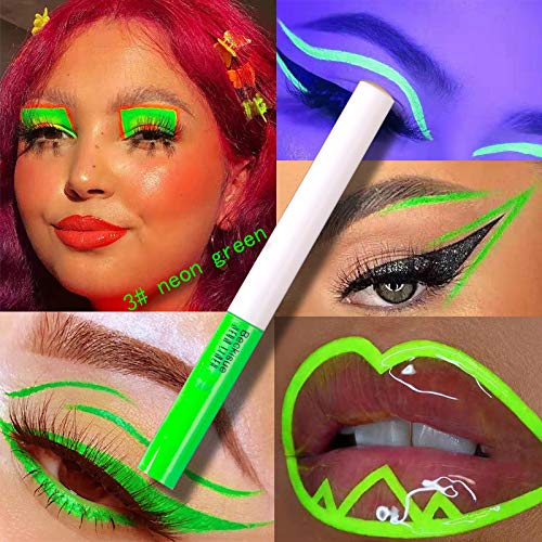 Neon Matte Liquid Eyeliner Set - 8 Bright Colors, Waterproof & Smudgeproof, UV Glow - Set 02
