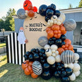 Fall Balloon Garland Arch Kit - 141pcs Orange Black Sand White Decorations - Variation of THIS listing