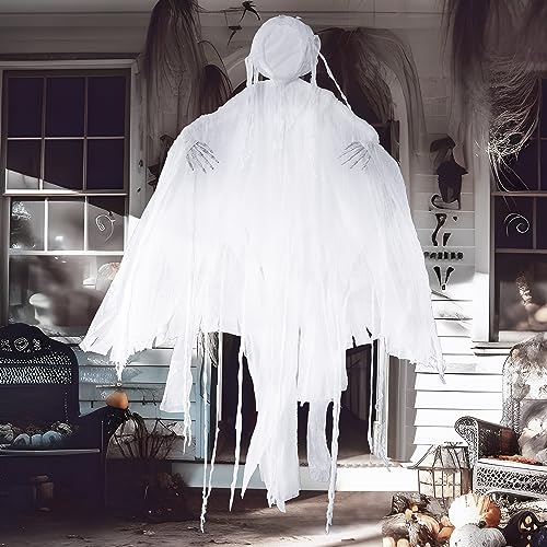 JOYIN White Hanging Grim Reaper Halloween Decoration - 63 Inch Outdoor Spooky Ghost