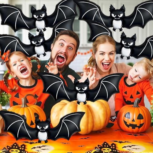 Pensar A 6 Pack Halloween Bat Balloons - Black Bat Balloon Decor for Party