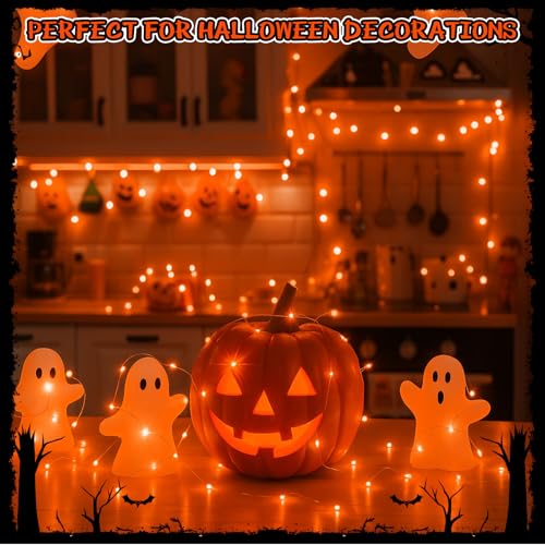 USB Fairy Lights 6 Pack - 33ft 100 LED Orange String Lights for Bedroom & Decor - Variation of THIS Listing