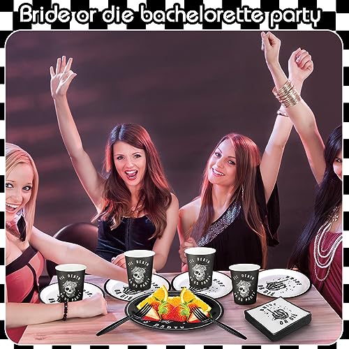 Gothic Halloween Bride or Die Bachelorette Party Decorations Set - 244 Pieces
