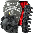 Gothic Skull and Spine Candle Set in Coffin Gift Box - Halloween Decor