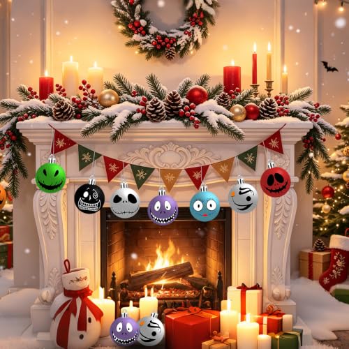 Halloween Ornaments 16 Pack Spooky Cute Plastic Tree Decorations Jack Sally Indoor Outdoor