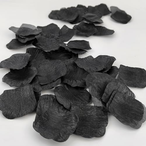 Black Silk Rose Petals 500 Pcs for Wedding Proposal & Romantic Decor - JunSduke