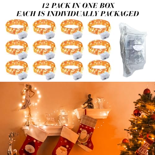 Battery Operated Fairy Lights 7ft 20 Mini LEDs Silver Wire - Orange, 100 Pack - DIY, Party, Wedding, Holiday Decor