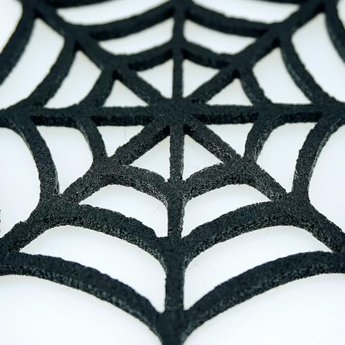 Halloween Spider Web Coasters Set - Felt Drink Coasters for Holiday Party Decor