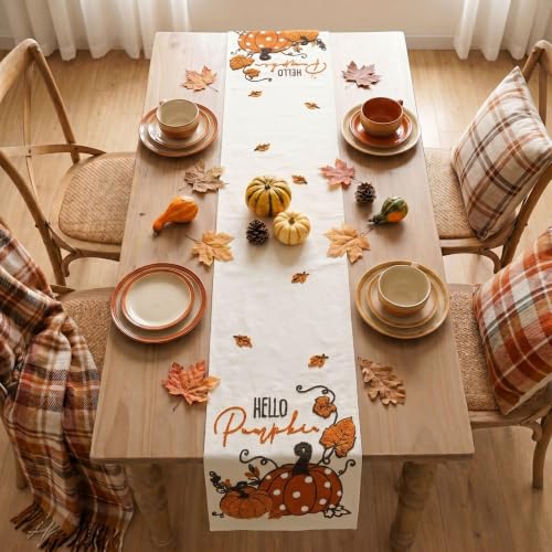 3D Chain Embroidery Table Runner 13x72 Inch for Dining Decor
