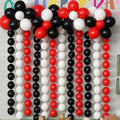 Link Balloons Set 10 Inch Latex Party Balloons in Red Black White - 100 Pack with Link Tail
