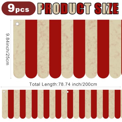 9 Pack Carnival Circus Tent Hanging Banner Decorations - Festive Party Decor