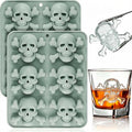 Grey Skull Ice Cube Mold 12 Cavities - Realistic 3D Silicone Skull Tray